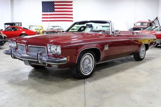 1973 oldsmobile delta 88 convertible 58490 miles burgundy convertible 455ci v8