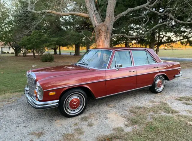 1972 mercedes-benz 280se 4.5 sedan, tan interior, red exterior