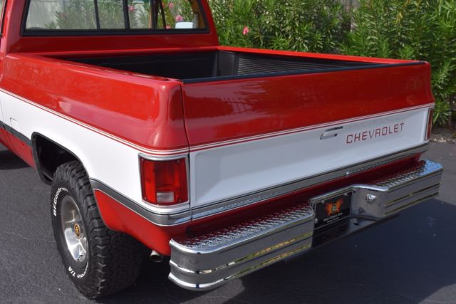 1984 chevrolet c/k10 0 red shortbed pickup 305 c.i. automatic 4-wheel drive