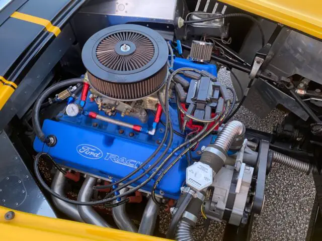 1965 shelby cobra replica yellow & black beautiful convertible car