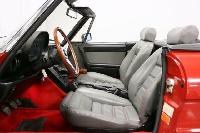 classic italian convertible, low miles, texas car, factory air, red