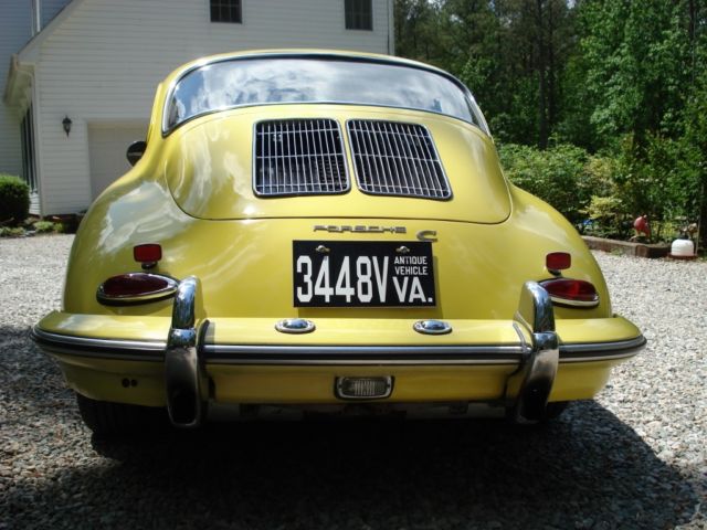 1964 porsche 356c coupe champagne yellow / black