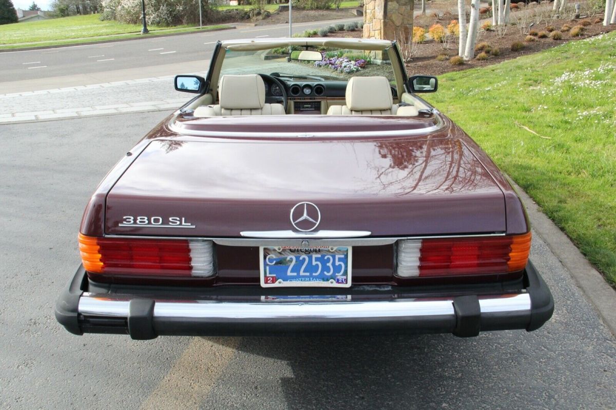 1985 mercedes-benz 380sl. cabernet color. nice! see video