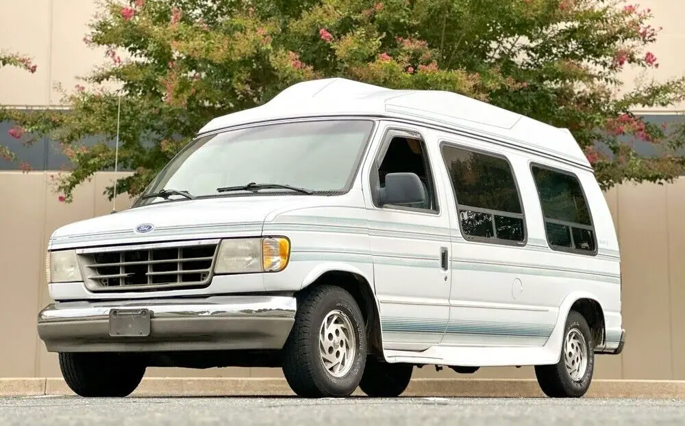 no reserve! 1992 ford conversion van low miles econoline e150 camper van ram van