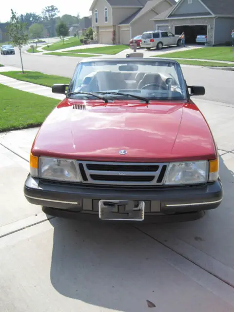 gorgeous 1989 saab 900 turbo red convertible