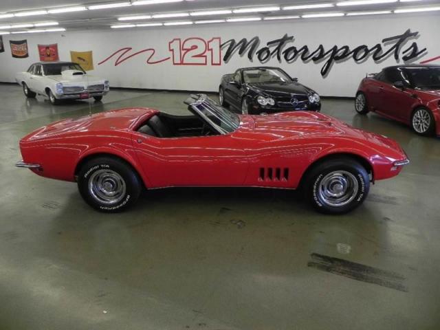 1968 chevrolet corvette 427 76548 miles rally red convertible 454 manual
