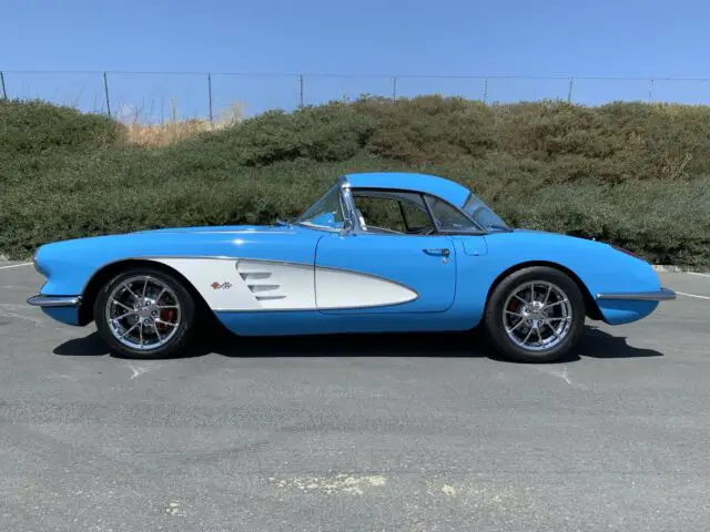 1958 chevrolet corvette no trim field 2893 miles blue convertible 6 speed manua