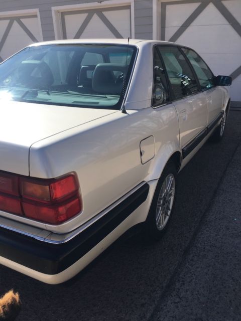 1990 audi v8 quatro sedan pearl white with platinum interior