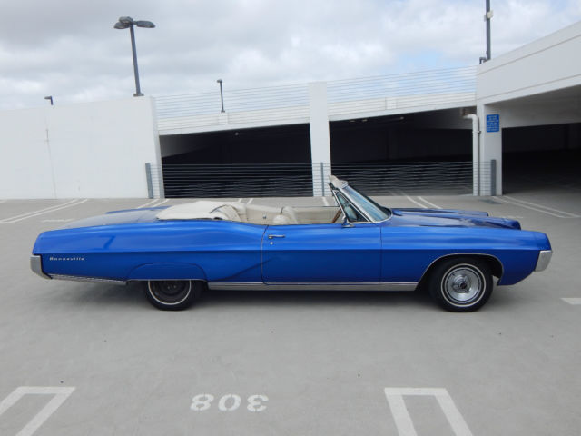 1967 pontiac bonneville convertible 77,000 mile calif car with buckets & console