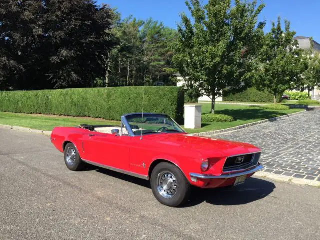 1968 ford mustang convertible - v8 - red/beige - beautiful driver - 42k mi - nj