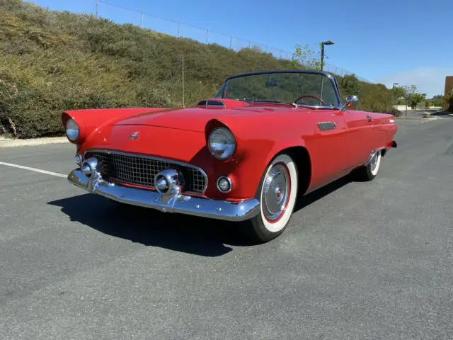 1955 ford thunderbird 34559 miles red coupe w/ removable hardtop automatic