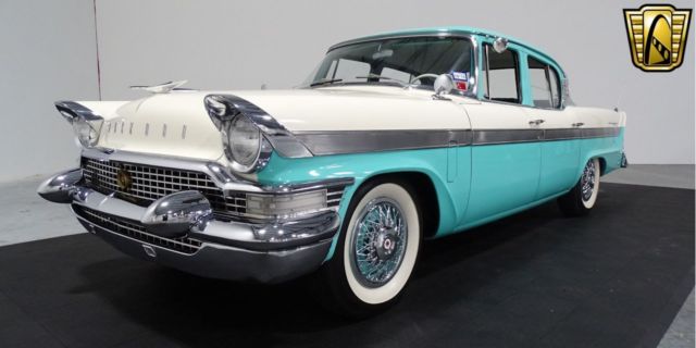 1957 packard clipper 0 off white/ teal sedan 289 cid v8 3 speed automatic