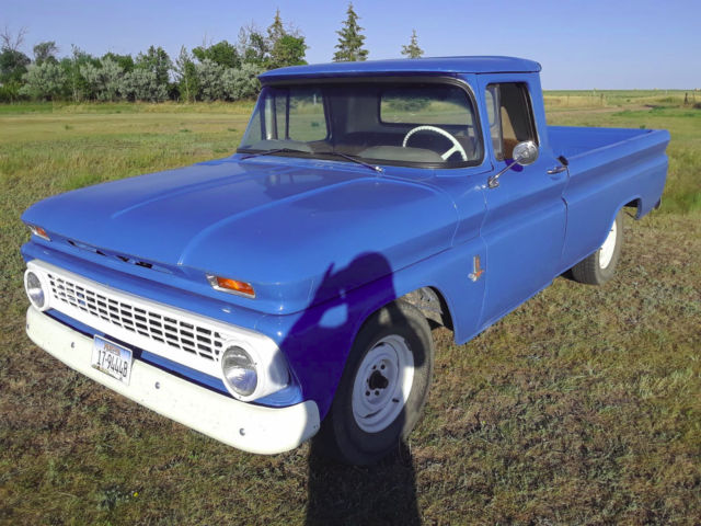 long bed, completely stock, 6 cylinder, 4 speed with granny 1st gear