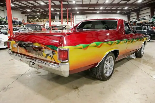 1971 chevrolet el camino 21845 miles candy apple red/flames pickup truck 350ci