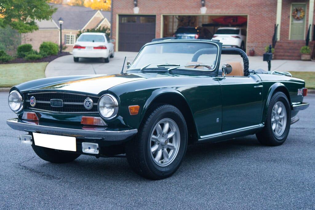 1972 triumph tr-6 convertible british racing green