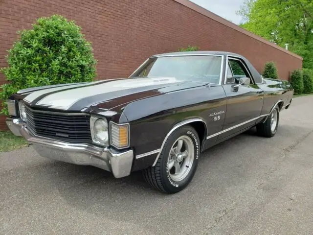 1972 el camino, triple black, 350cid with ss trim