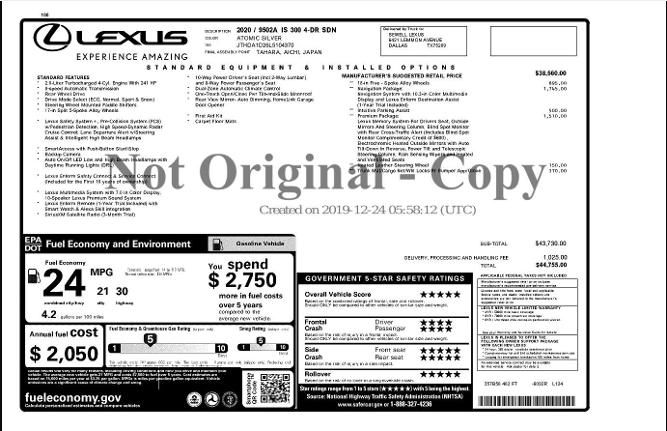used 2020 lexus is is 300
