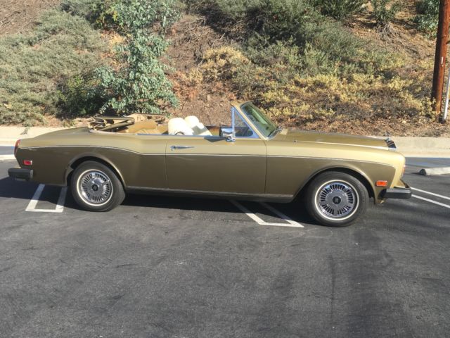 1982 rolls royce corniche convertible willow gold / olive 76k mi california car