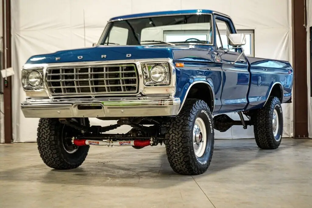 1978 f250, midnight blue, 4x4, factory 4 speed, 351m v8, air conditioning