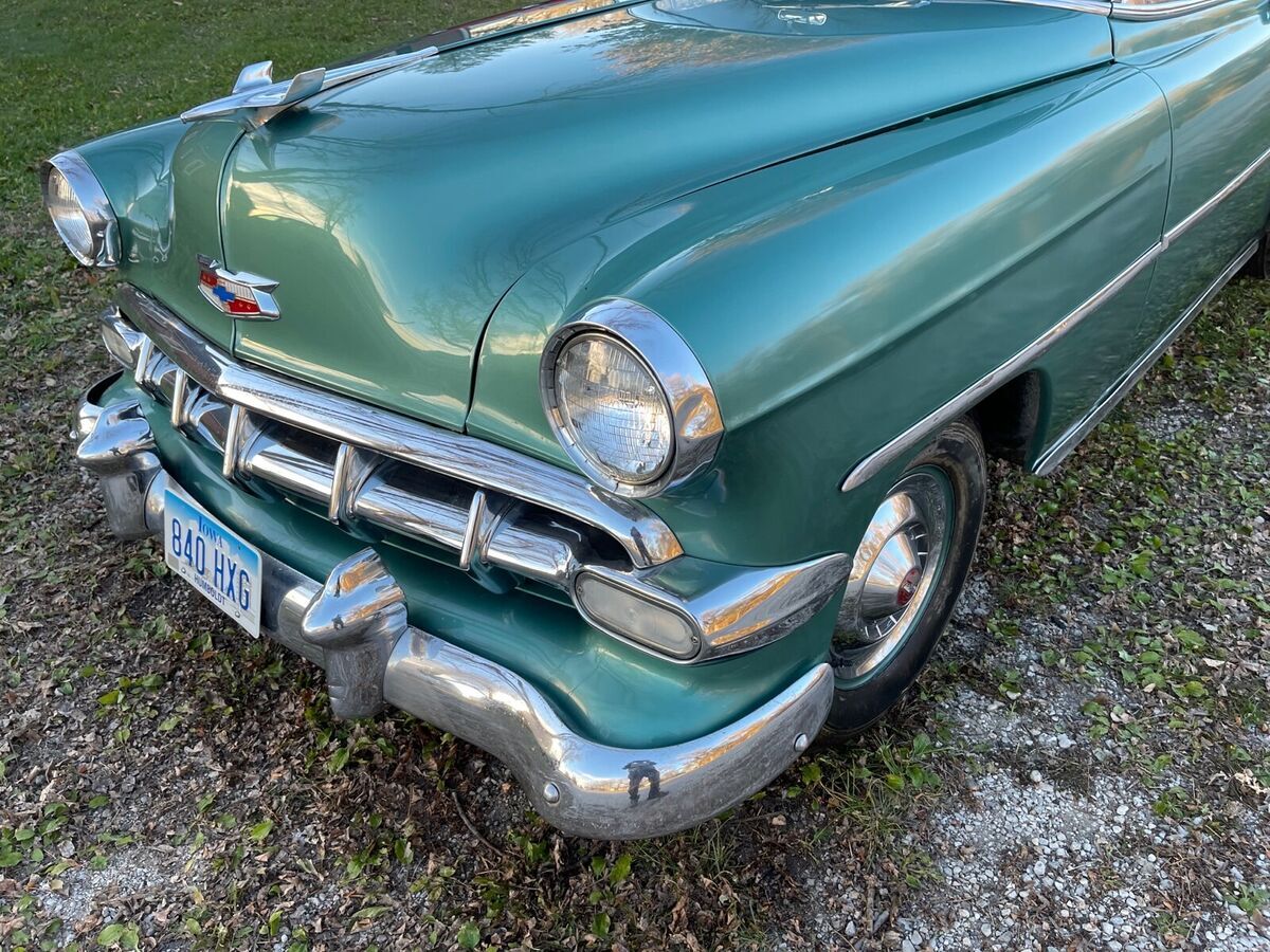 1954 chevrolet bel air coupe green rwd automatic belair