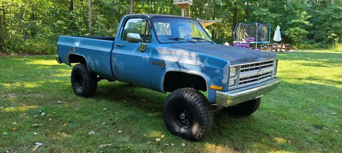 1987 chevrolet k10 pickup blue 4wd automatic