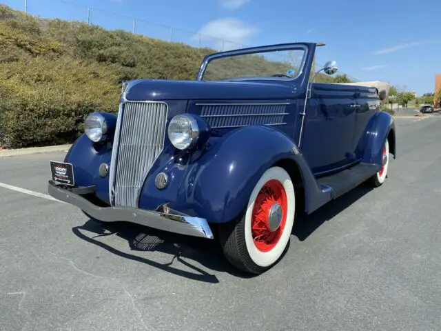 1936 ford model 68 7209 miles blue convertible sedan 3 speed manual