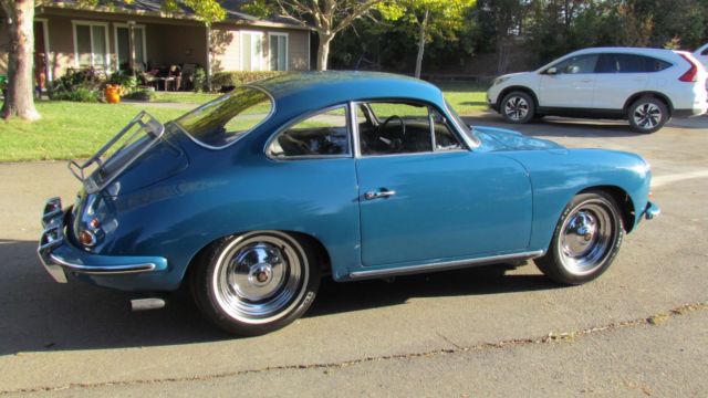 1962 porsche 356 t6 twin grille rust free coupe orig oslo blue matching #'s