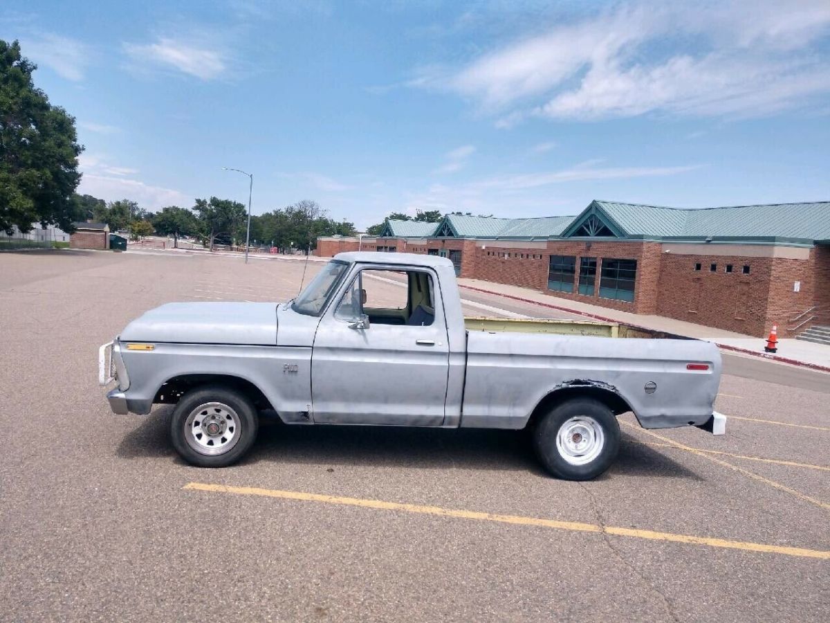 1975 ford f100 pickup grey rwd manual short bed