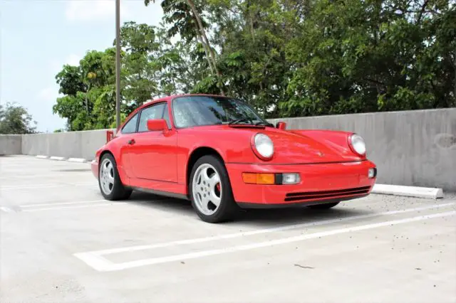 1989 porsche carrera 4 964 45,000 miles guards red coupe manual
