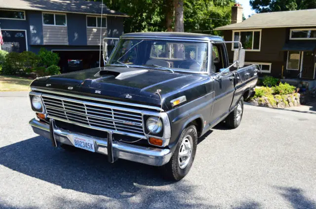 1969 ford f100 ranger original black short bed pickup truck