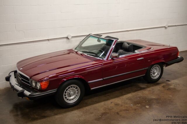 1976 mercedes-benz sl-class 450sl 91,238 miles medium red black leather