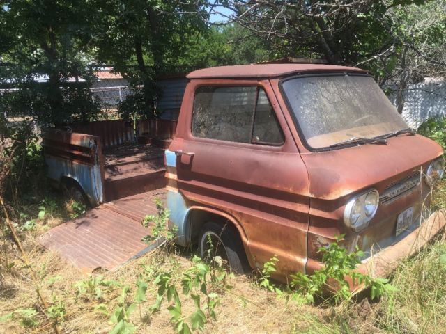 3 chevy corvair ramp side pickup trucks all one money single cab greenbrier