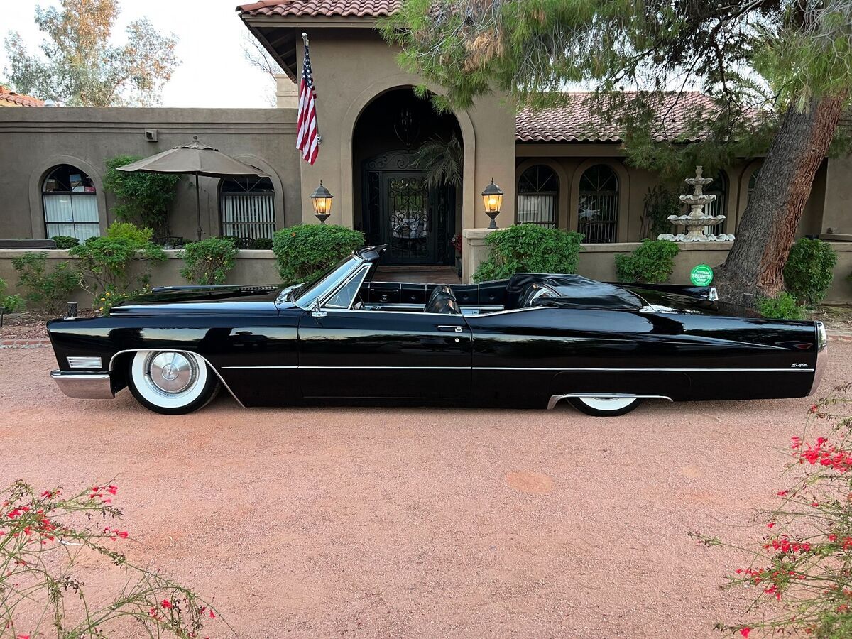 1967 cadillac deville convertible - triple black ca car - loaded - air ride- wow