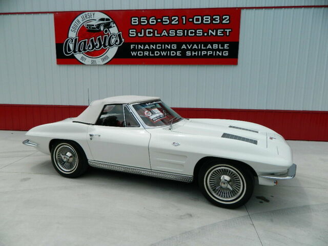 1963 chevrolet corvette c2 convertible 327 4-spd ermine white * financing avail*