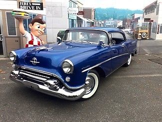 1954 oldsmobile holiday 98 2 dr hard top coupe. vintage air. power steering at
