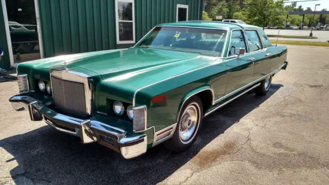 1977 lincoln continental town car classic original green leather garaged! 92k