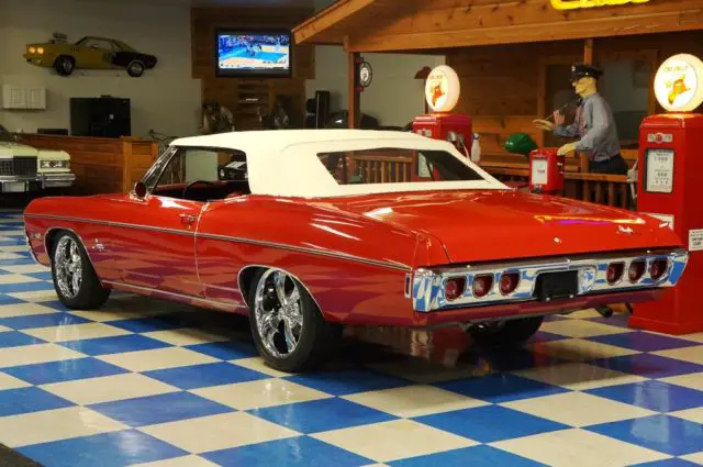 1968 chevrolet impala convertible ls resto mod â€“ red / white