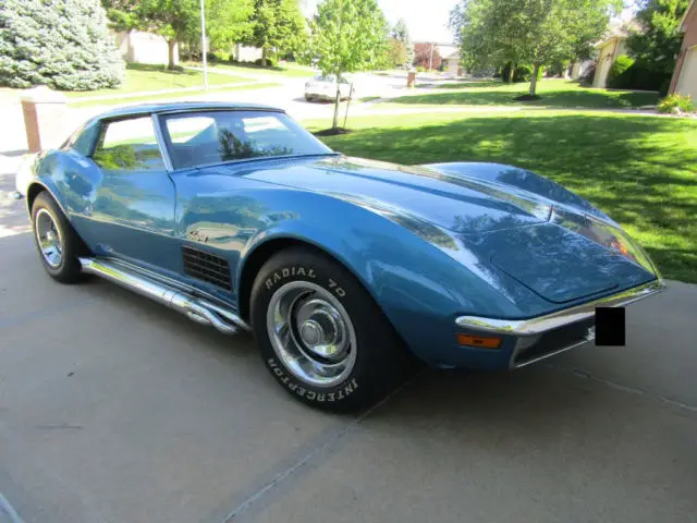 1971 chevrolet corvette t-tops 350ci v8 270 hp 4-speed side pipes