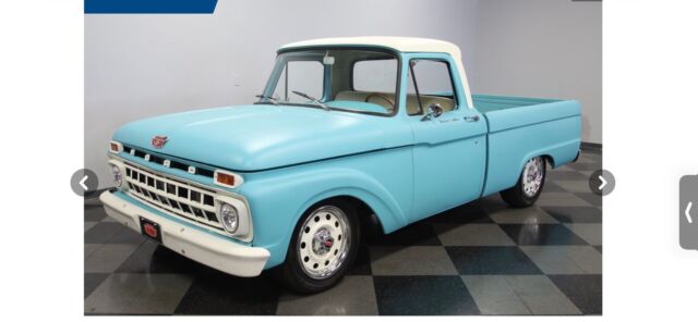 1966 ford f100 pickup blue rwd automatic short bed