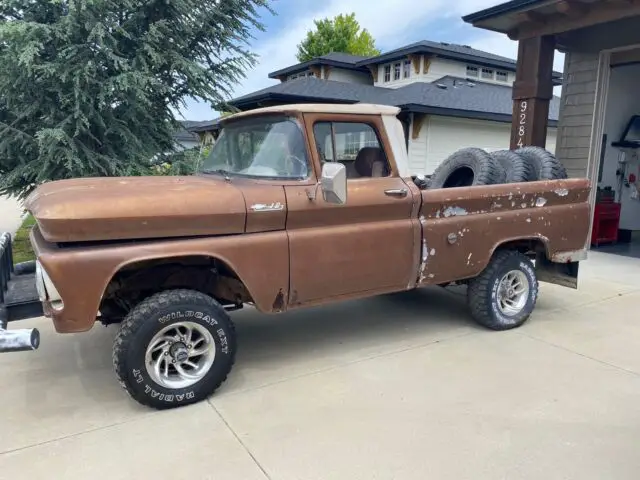 1962 chevrolet k10 pickup brown 4wd manual fleet side