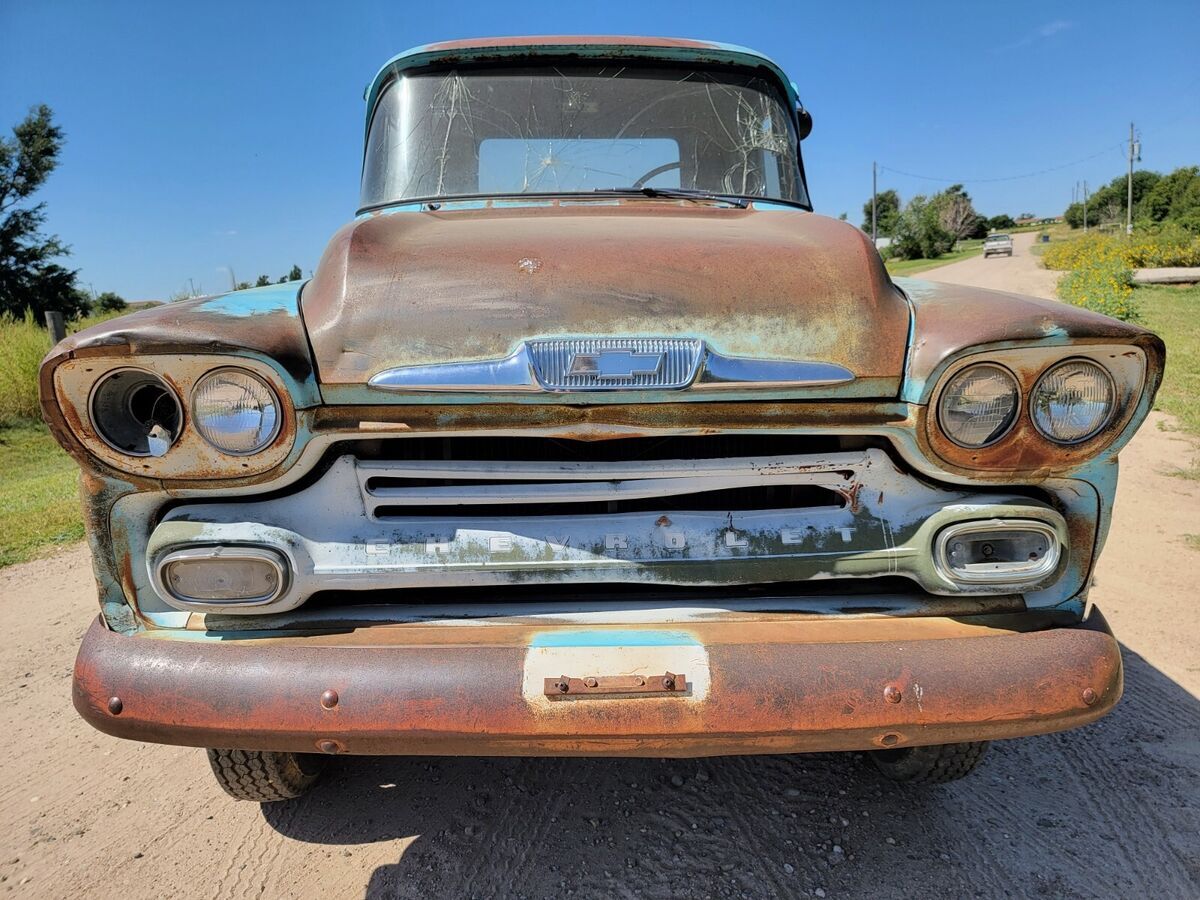 1958 chevrolet napco 4x4 apache factory shortbed stepside original project warn