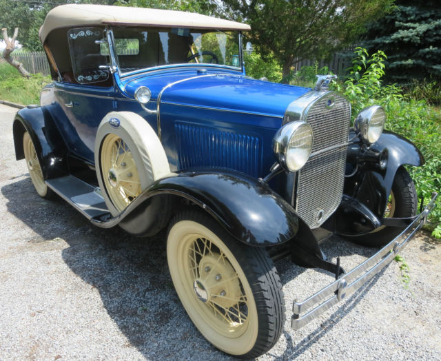 1930 ford model a roadster deluxe restored with dual side mounts
