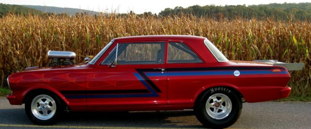 1964 nova steel pro-street 4 bolt main 355 /weiand 671 blower,350 auto,dana rear