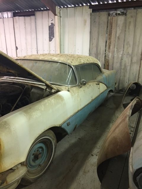 !956 oldsmobile 2dr hardtop, barn find, true survivor, stored past 30+ years
