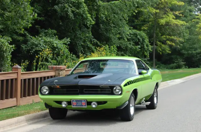 real j code aar 'cuda, 340 six pack slap stick automatic, rotisserie restoration