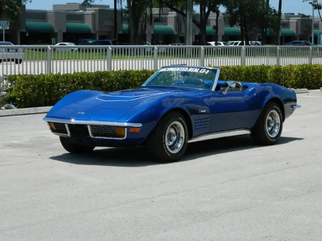 1972 chevrolet corvette lt-1 convertible #s matching blue over black real deal