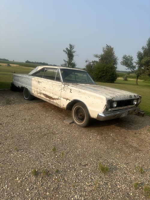 1967 plymouth gtx. needs a lot of work but is restorable. have the console just no