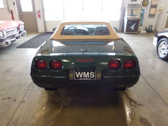 94 green corvette vette manual 6 speed standard conv. convertible tan wms