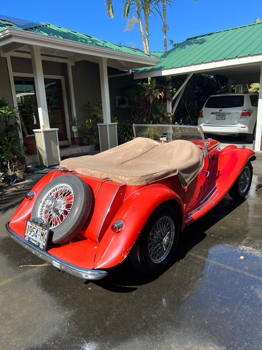 1954 mg tf convertible red rwd manual