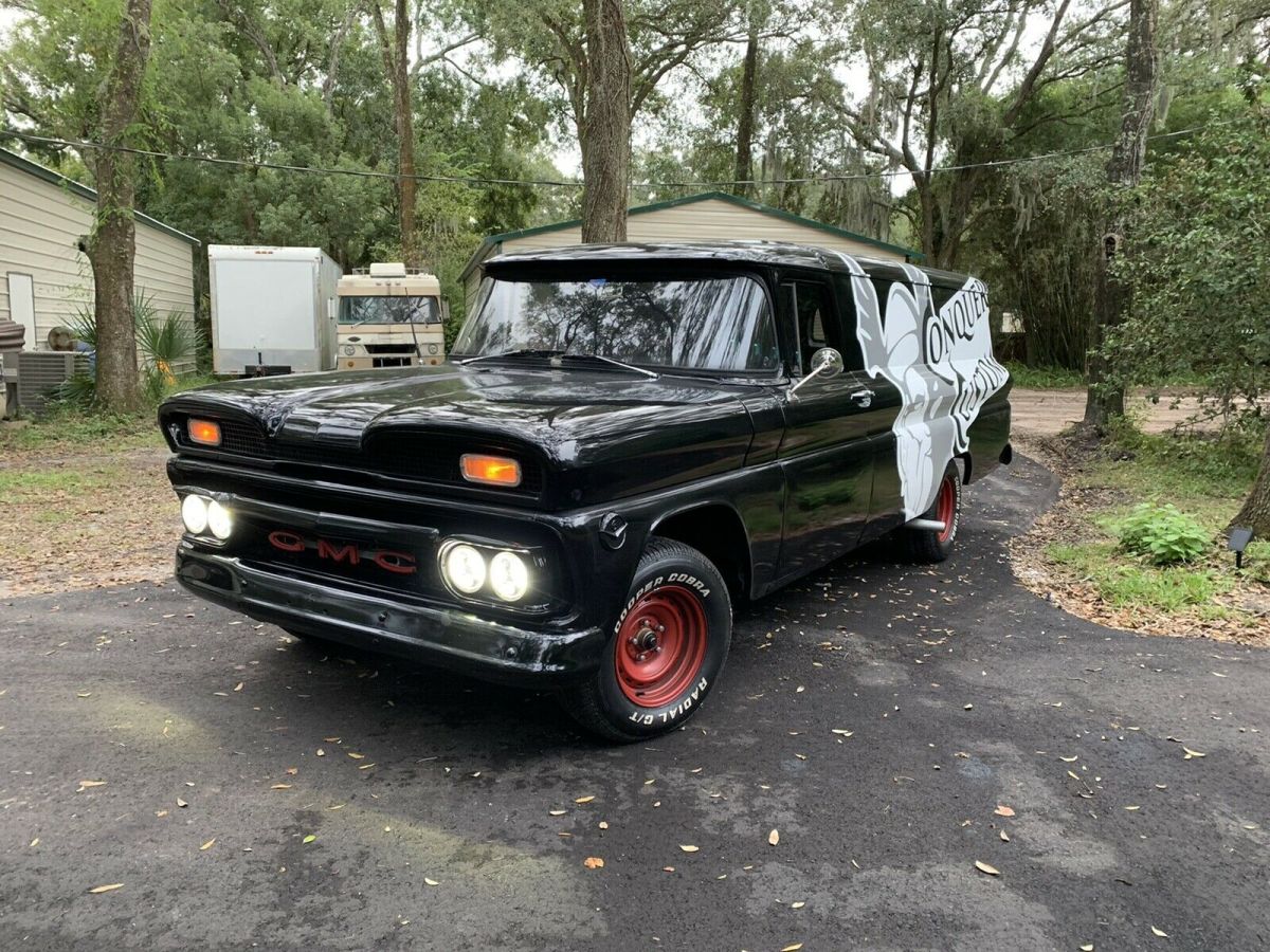 1960 gmc panel restomod black rwd automatic